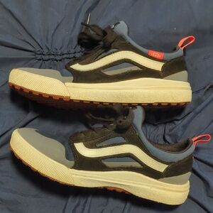 Vans Kids' Black and White Sneakers with Red Accents